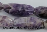 CDA30 15.5 inches 15*38mm – 16*40mm faceted rice dogtooth amethyst beads