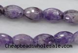 CDA333 15.5 inches 10*14mm faceted rice dyed dogtooth amethyst beads