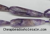 CDA342 15.5 inches 10*40mm faceted teardrop dyed dogtooth amethyst beads