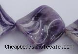 CDA41 15.5 inches 30*30mm twisted diamond dogtooth amethyst beads