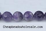 CDA61 15.5 inches 12mm faceted round dogtooth amethyst beads