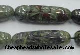 CDB204 12*40mm carved cylinder natural dragon blood jasper beads