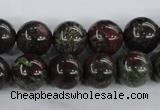 CDB254 15.5 inches 14mm round natural dragon blood jasper beads