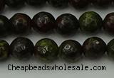 CDB311 15.5 inches 6mm faceted round dragon blood jasper beads