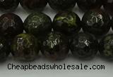 CDB313 15.5 inches 10mm faceted round dragon blood jasper beads