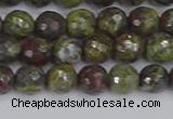 CDB321 15.5 inches 6mm faceted round dragon blood jasper beads