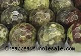 CDB351 15 inches 8mm faceted round dragon blood jasper beads