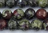 CDB355 15 inches 6mm faceted round dragon blood jasper beads