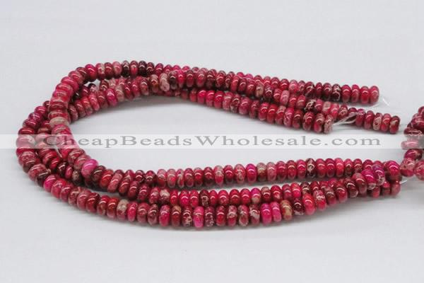 CDE07 15.5 inches 5*10mm rondelle dyed sea sediment jasper beads