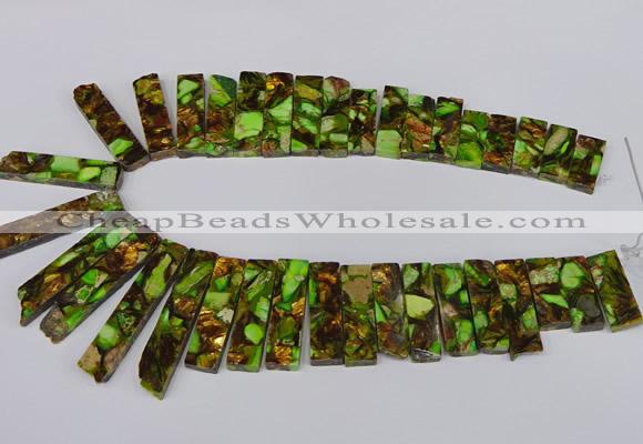 CDE1010 Top drilled 9*15mm - 10*45mm sticks sea sediment jasper beads