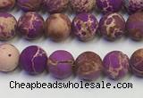 CDE1020 15.5 inches 4mm round matte sea sediment jasper beads