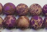 CDE1022 15.5 inches 8mm round matte sea sediment jasper beads