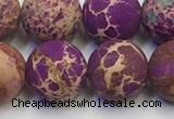 CDE1024 15.5 inches 12mm round matte sea sediment jasper beads