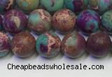 CDE1035 15.5 inches 4mm round matte sea sediment jasper beads