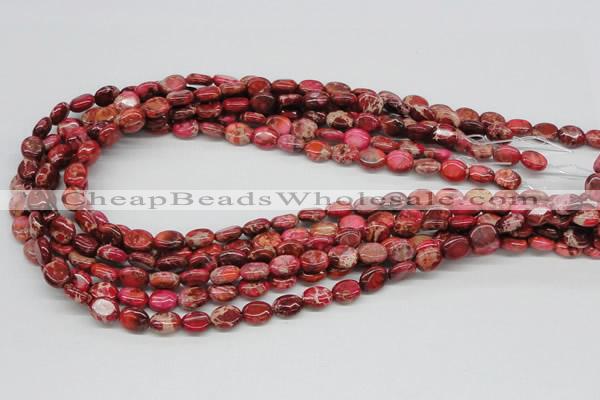 CDE12 15.5 inches 8*10mm oval dyed sea sediment jasper beads