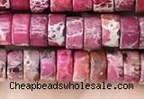 CDE1232 15.5 inches 3*6mm heishi sea sediment jasper beads