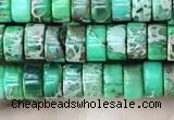 CDE1237 15.5 inches 3*6mm heishi sea sediment jasper beads