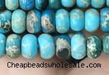 CDE1265 15.5 inches 4*6mm rondelle sea sediment jasper beads