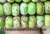 CDE1268 15.5 inches 4*6mm rondelle sea sediment jasper beads