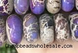 CDE1290 15.5 inches 6*12mm rondelle sea sediment jasper beads