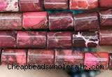 CDE1301 15.5 inches 4*6mm tube sea sediment jasper beads