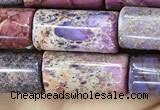 CDE1351 15.5 inches 8*16mm tube sea sediment jasper beads