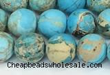 CDE1378 15.5 inches 8mm round matte sea sediment jasper beads