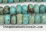 CDE1400 15.5 inches 3*4mm rondelle sea sediment jasper beads