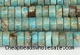 CDE1406 15.5 inches 3*4mm heishi sea sediment jasper beads wholesale