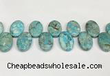 CDE1410 Top drilled 20*30mm oval sea sediment jasper beads