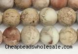 CDE1414 15.5 inches 6mm round matte natural sea sediment jasper beads