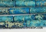 CDE1425 15.5 inches 4*13mm tube sea sediment jasper beads wholesale