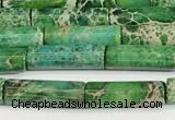 CDE1427 15.5 inches 4*13mm tube sea sediment jasper beads wholesale