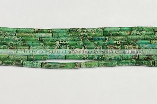 CDE1427 15.5 inches 4*13mm tube sea sediment jasper beads wholesale