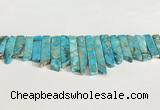 CDE1453 Top drilled 8*15mm - 10*60mm sticks sea sediment jasper beads