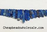 CDE1455 Top drilled 8*15mm - 10*60mm sticks sea sediment jasper beads