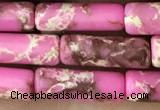 CDE1474 15.5 inches 4*13mm tube synthetic sea sediment jasper beads