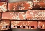 CDE1485 15.5 inches 4*13mm cuboid synthetic sea sediment jasper beads