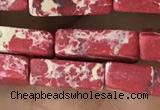 CDE1486 15.5 inches 4*13mm cuboid synthetic sea sediment jasper beads