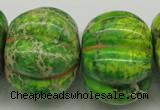 CDE150 15.5 inches 25*34mm pumpkin dyed sea sediment jasper beads