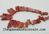 CDE1501 Top drilled 8*20mm - 10*55mm sticks sea sediment jasper beads