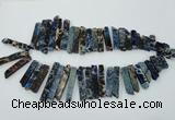 CDE1503 Top drilled 8*20mm - 10*55mm sticks sea sediment jasper beads