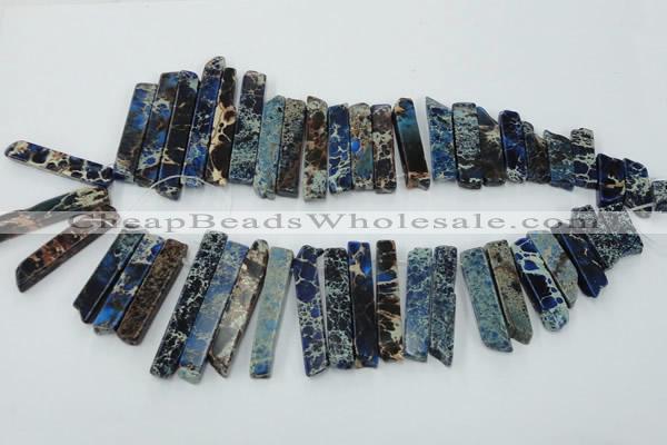 CDE1503 Top drilled 8*20mm - 10*55mm sticks sea sediment jasper beads