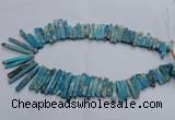 CDE1513 Top drilled 5*15mm - 6*55mm sticks sea sediment jasper beads