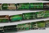 CDE167 15.5 inches 8*16mm tube dyed sea sediment jasper beads