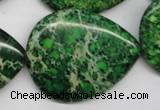 CDE195 15.5 inches 30*40mm flat teardrop dyed sea sediment jasper beads