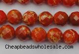 CDE2100 15.5 inches 6mm faceted round dyed sea sediment jasper beads