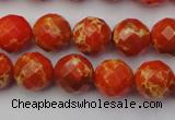 CDE2101 15.5 inches 8mm faceted round dyed sea sediment jasper beads