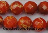 CDE2106 15.5 inches 18mm faceted round dyed sea sediment jasper beads