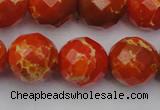 CDE2107 15.5 inches 20mm faceted round dyed sea sediment jasper beads